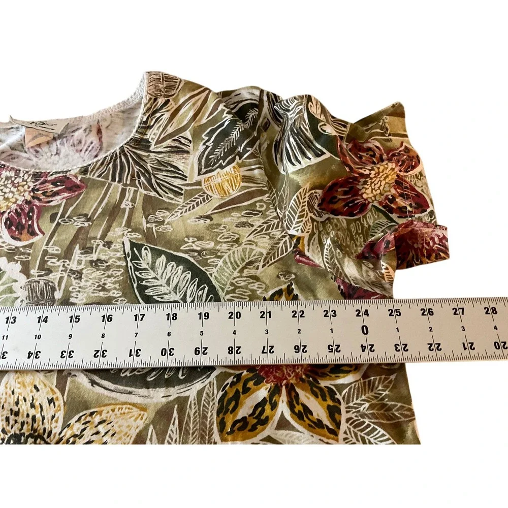 YS Studio Women's Floral Print Top Shorts Set Made in USA 2X - Picture 6 of 13